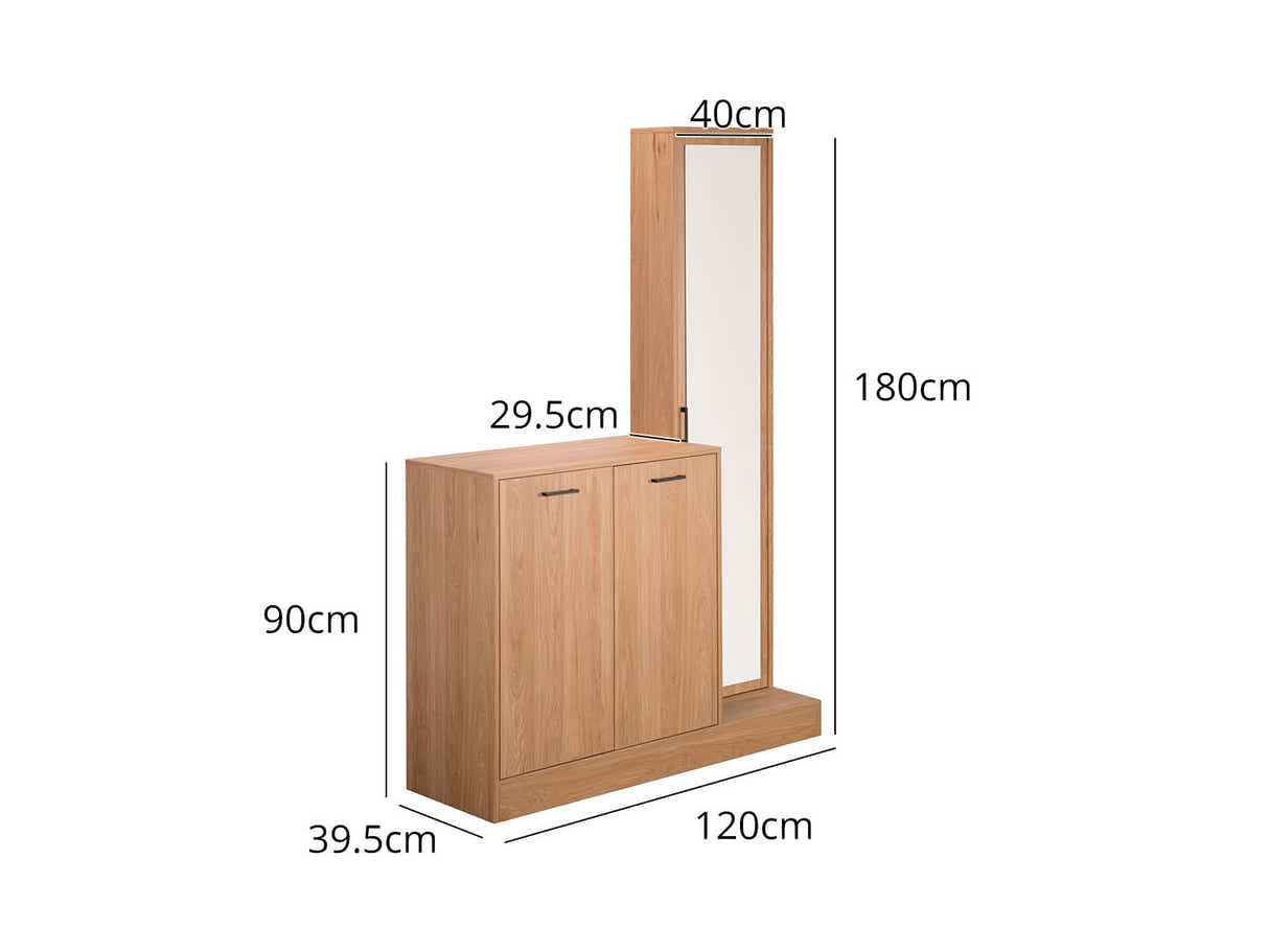 Ingang Shoe and Coat Storage With Mirror