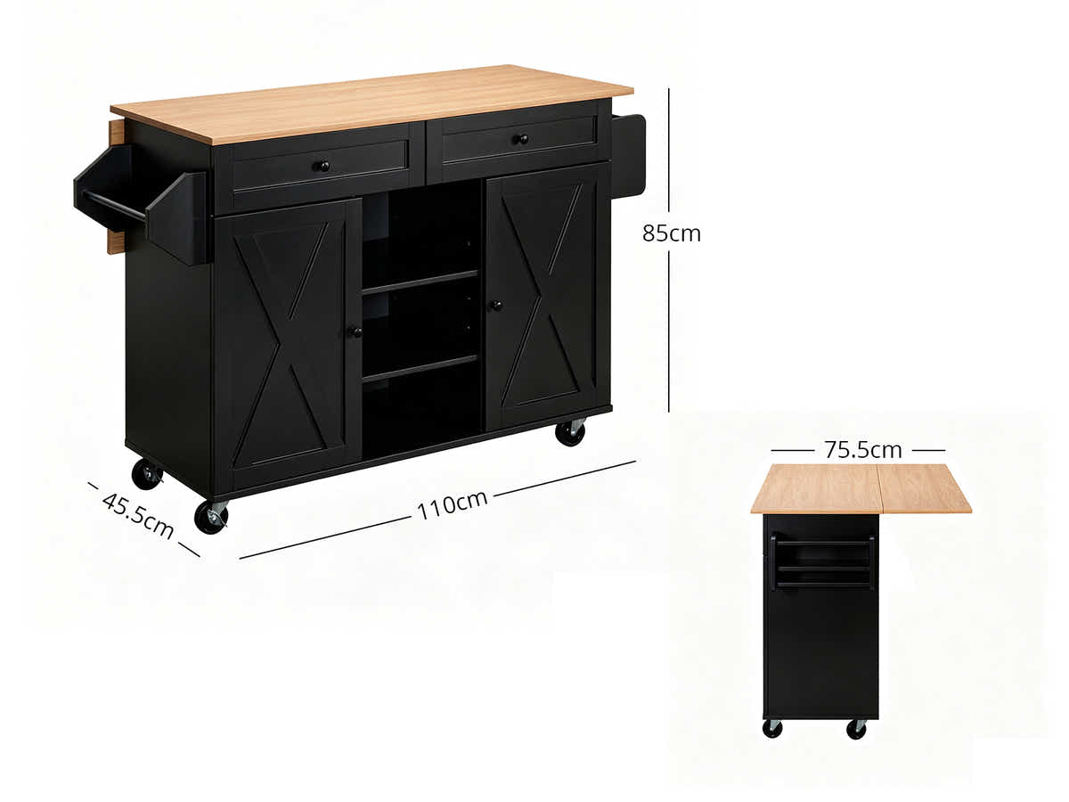 DS KOK Kitchen Trolley - Black