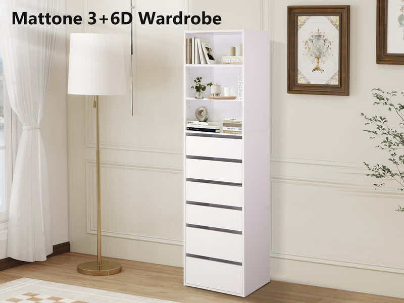 Mattone 6-Drawer Wardrobe with 3 Shelves
