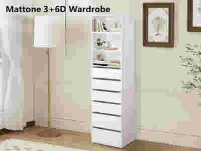 Mattone 6-Drawer Wardrobe with 3 Shelves