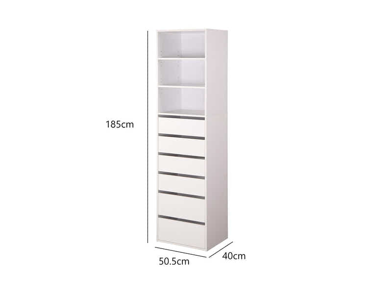 Mattone 6-Drawer Wardrobe with 3 Shelves