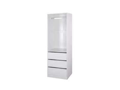 T DS Mattone 3Draw Hanging Wardrobe and Open Wardrobe and 6D Wardrobe