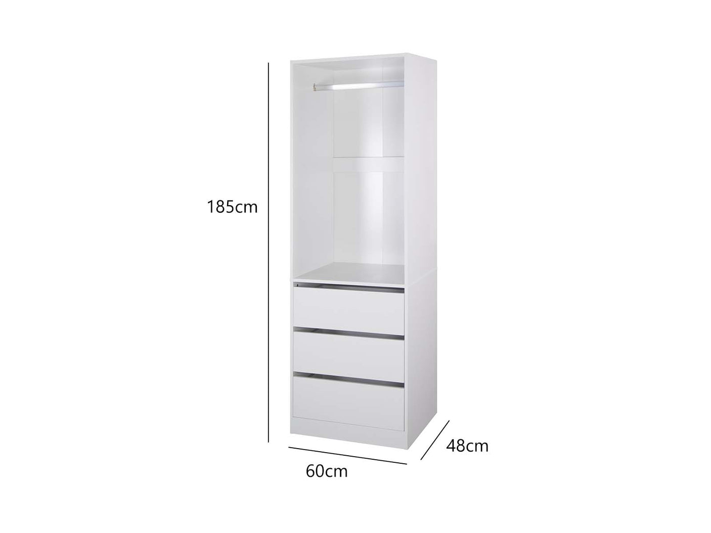 Mattone 3Draw Hanging Wardrobe