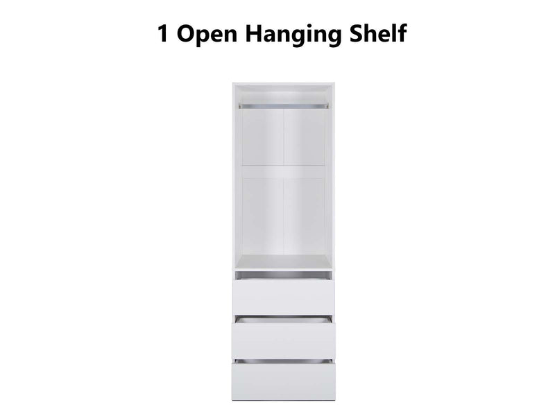 DS Mattone 3-Drawer Wardrobe with Hanging Shelf