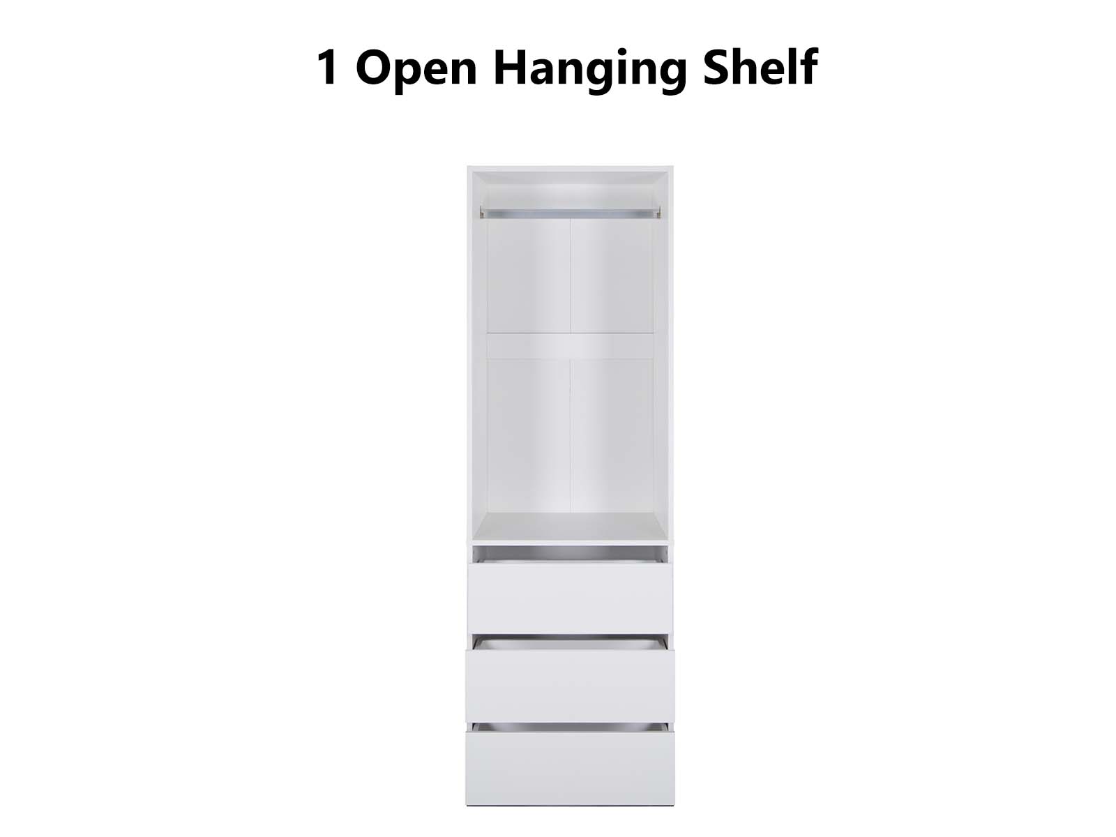 Mattone 3-Drawer Wardrobe with Hanging Shelf
