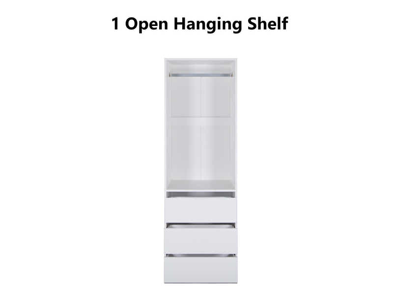 T DS Mattone 3Draw Hanging Wardrobe and Open Wardrobe and 6D Wardrobe