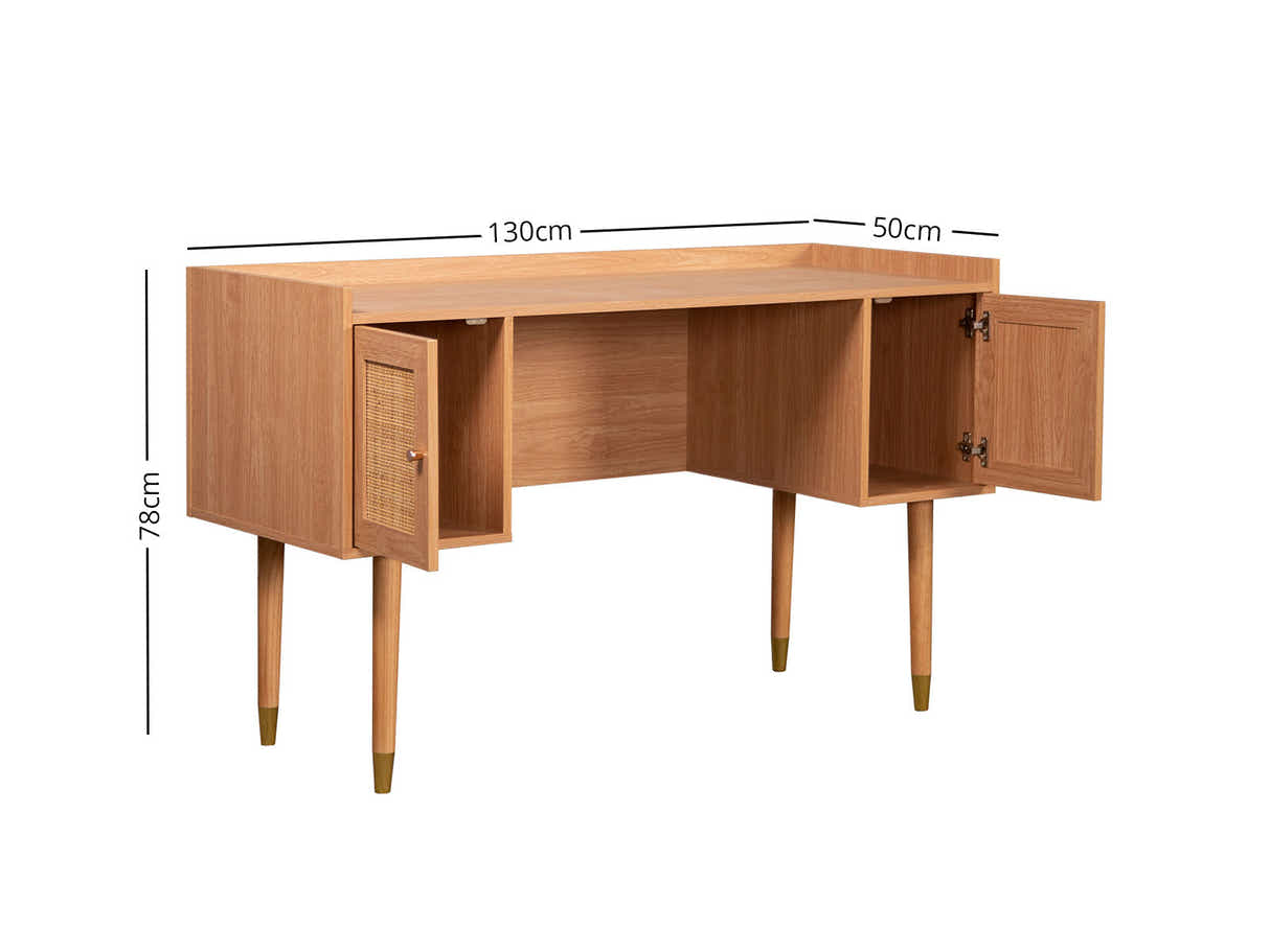Naturlig Writing Desk & Siena Executive Office Chair PU Beige