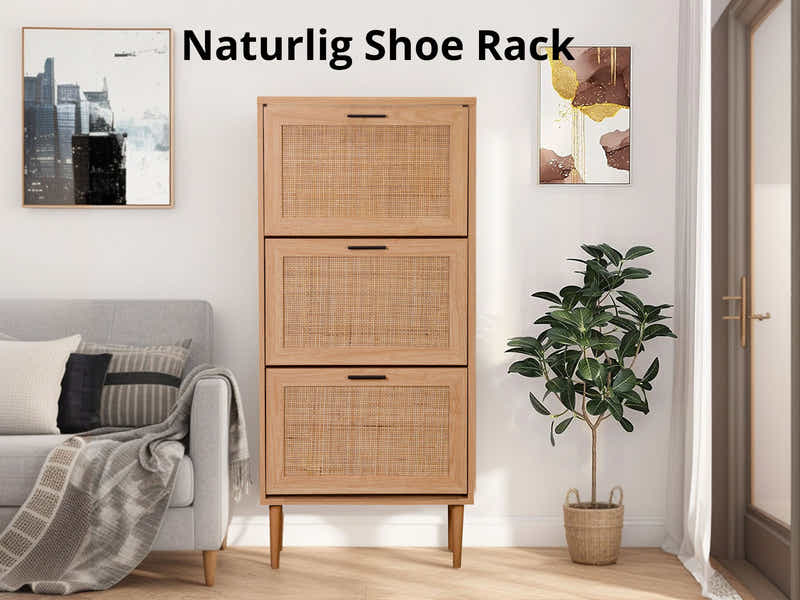 Naturlig 3-Layer Shoe Rack