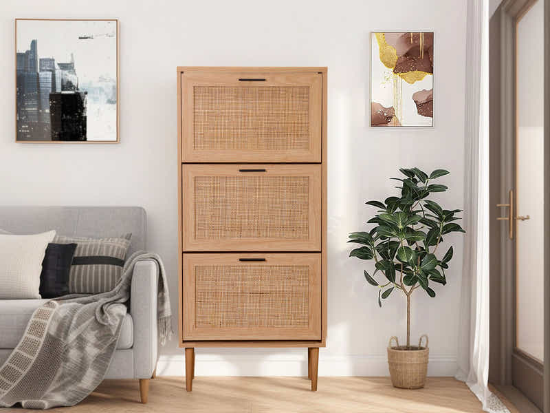 Naturlig 3-Layer Shoe Rack