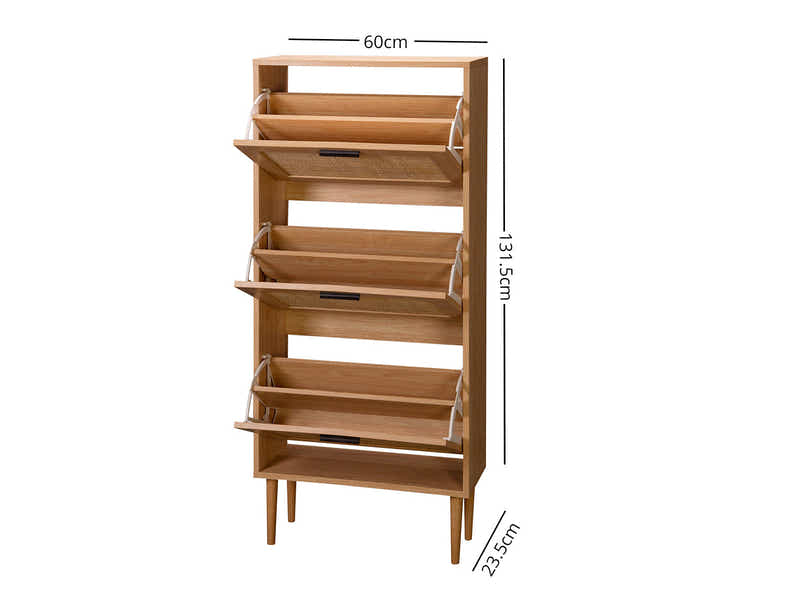 Naturlig 3-Layer Shoe Rack
