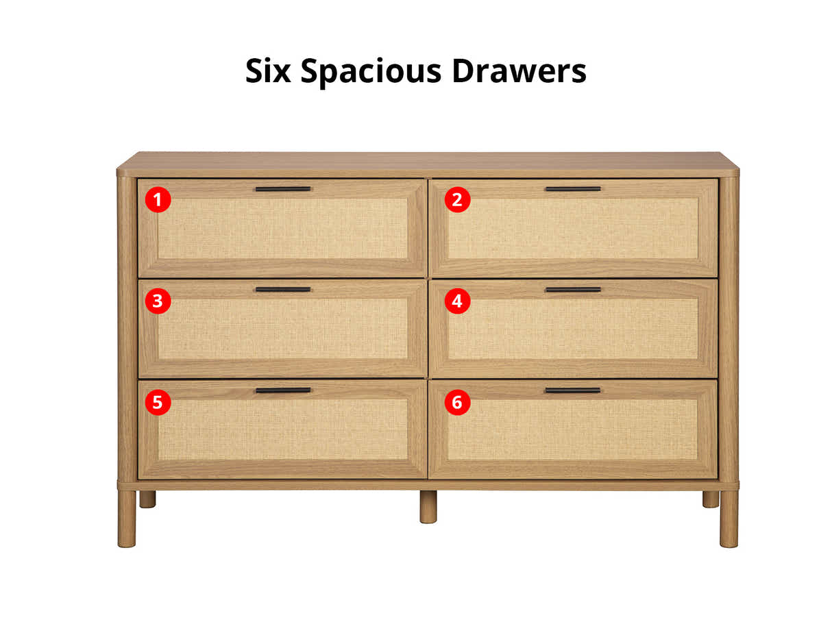Naturlig Plus 6-Drawer Lowboy