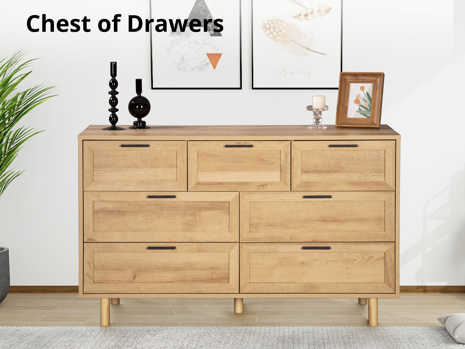 Rechteck 7-Drawer Lowboy - Wood