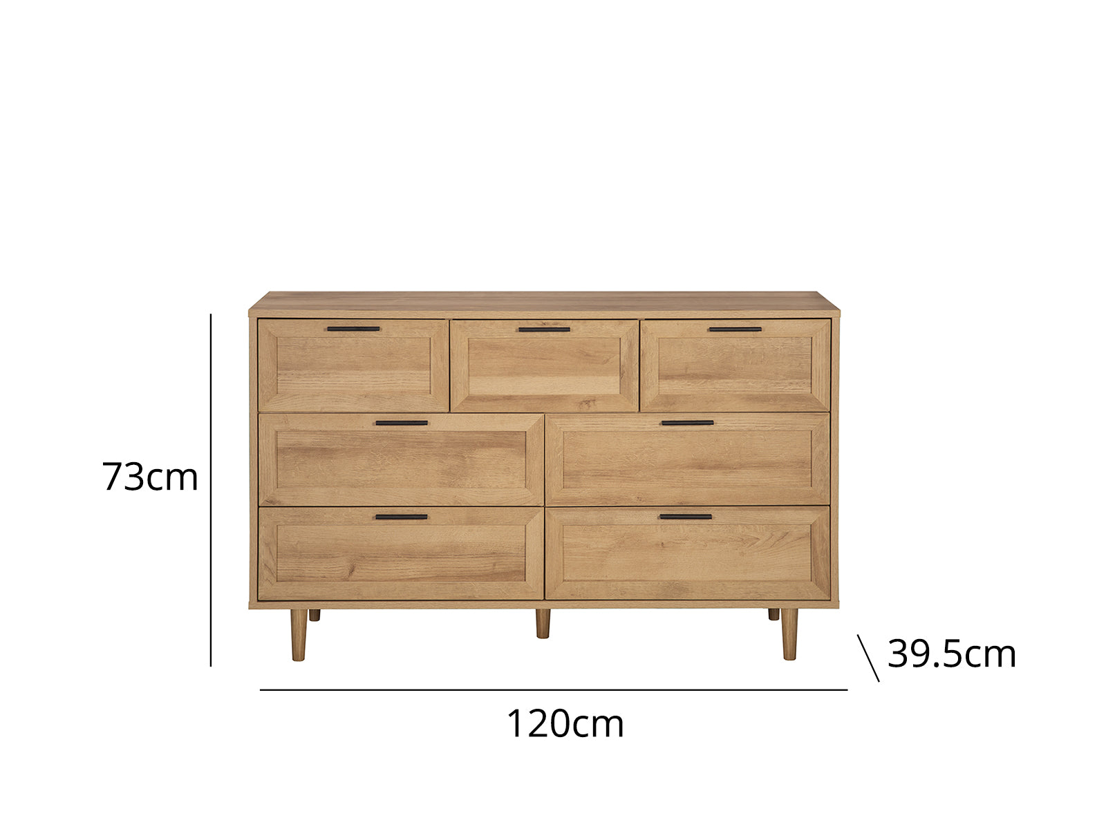 Rechteck 7-Drawer Lowboy - Wood