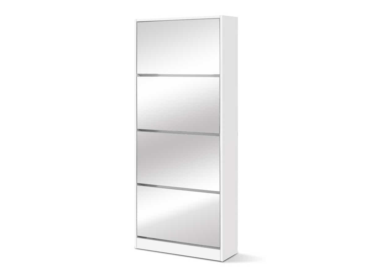 DS 4 Tier Mirror Shoe Organizer