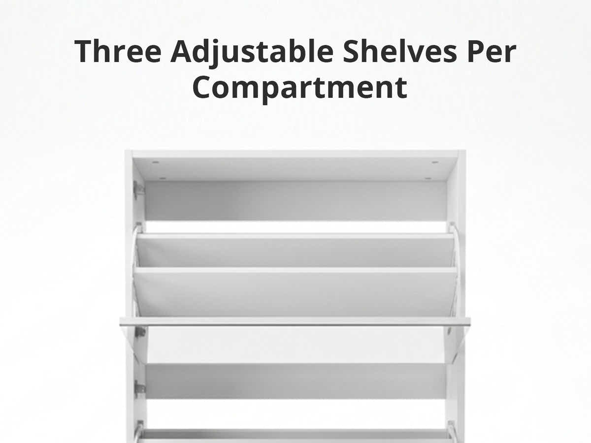 DS 4 Tier Mirror Shoe Organizer