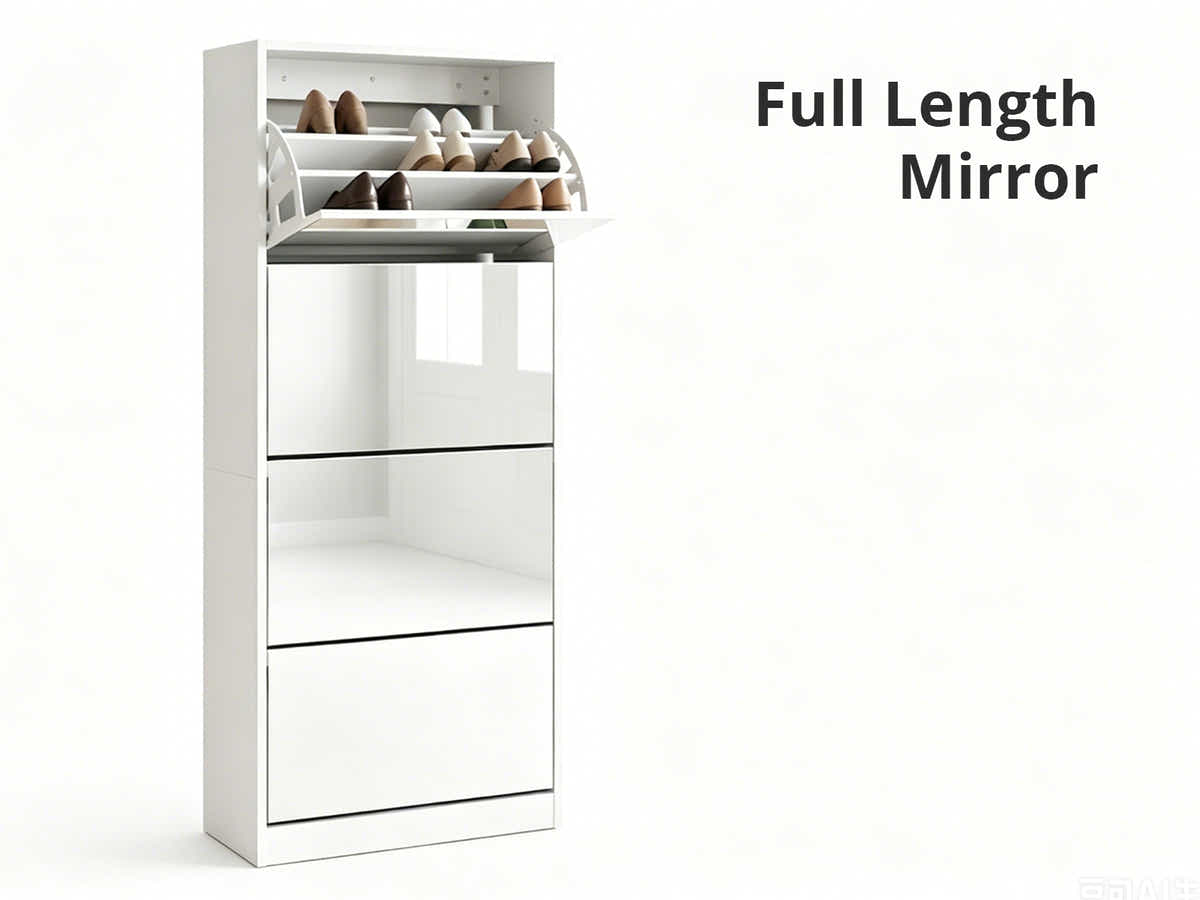 DS 4 Tier Mirror Shoe Organizer