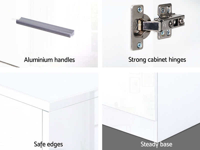 Glansig White Buffet Table - 150 cm