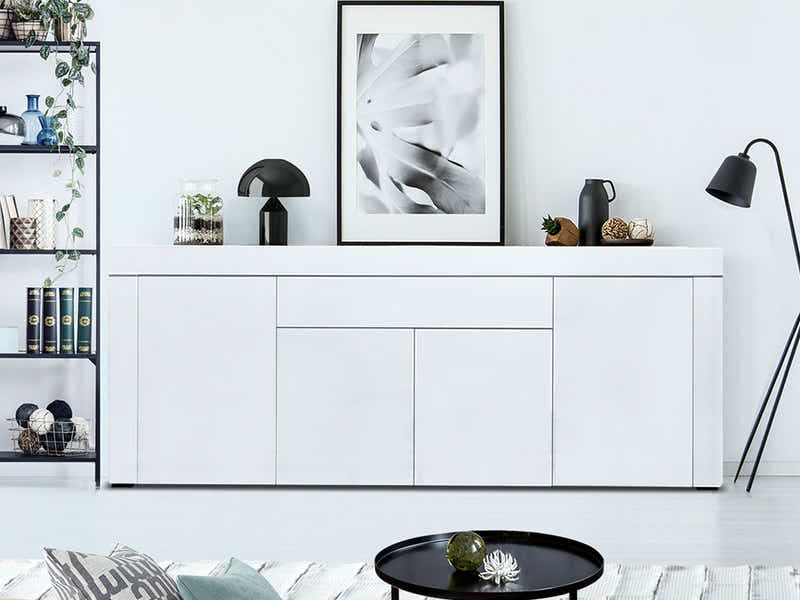 Glansig White Buffet Table - 180 cm