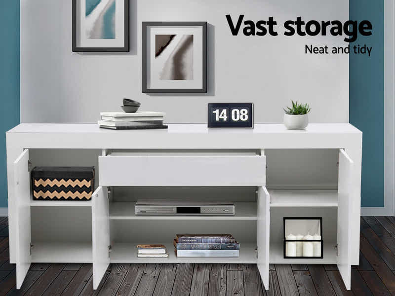 Glansig White Buffet Table - 180 cm