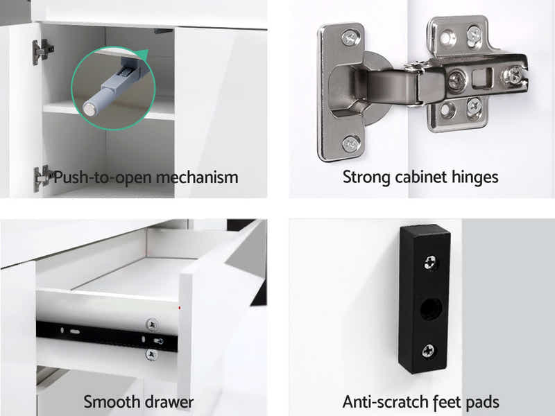 Glansig White Buffet Table - 180 cm