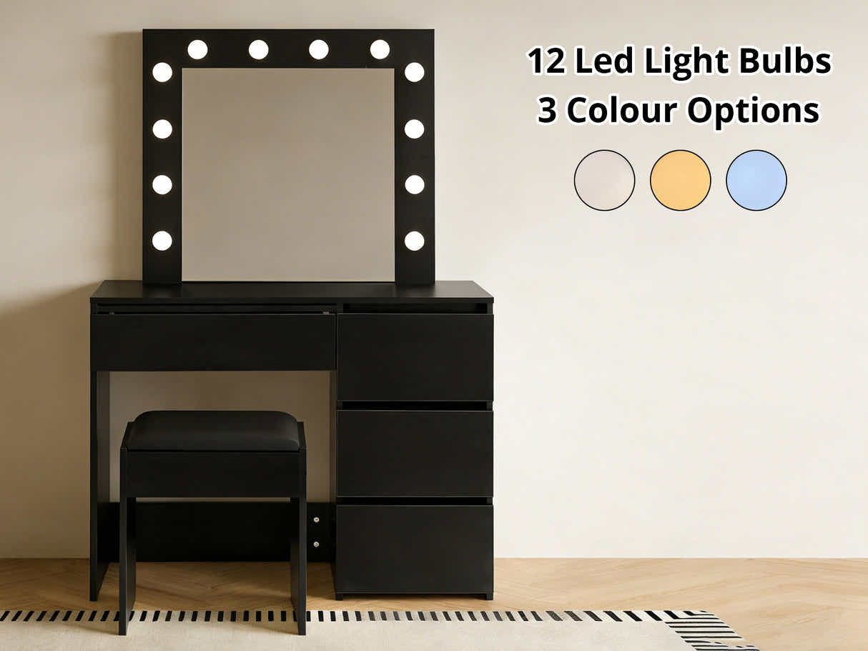 Xclusive Ignited LED Dressing Table Black