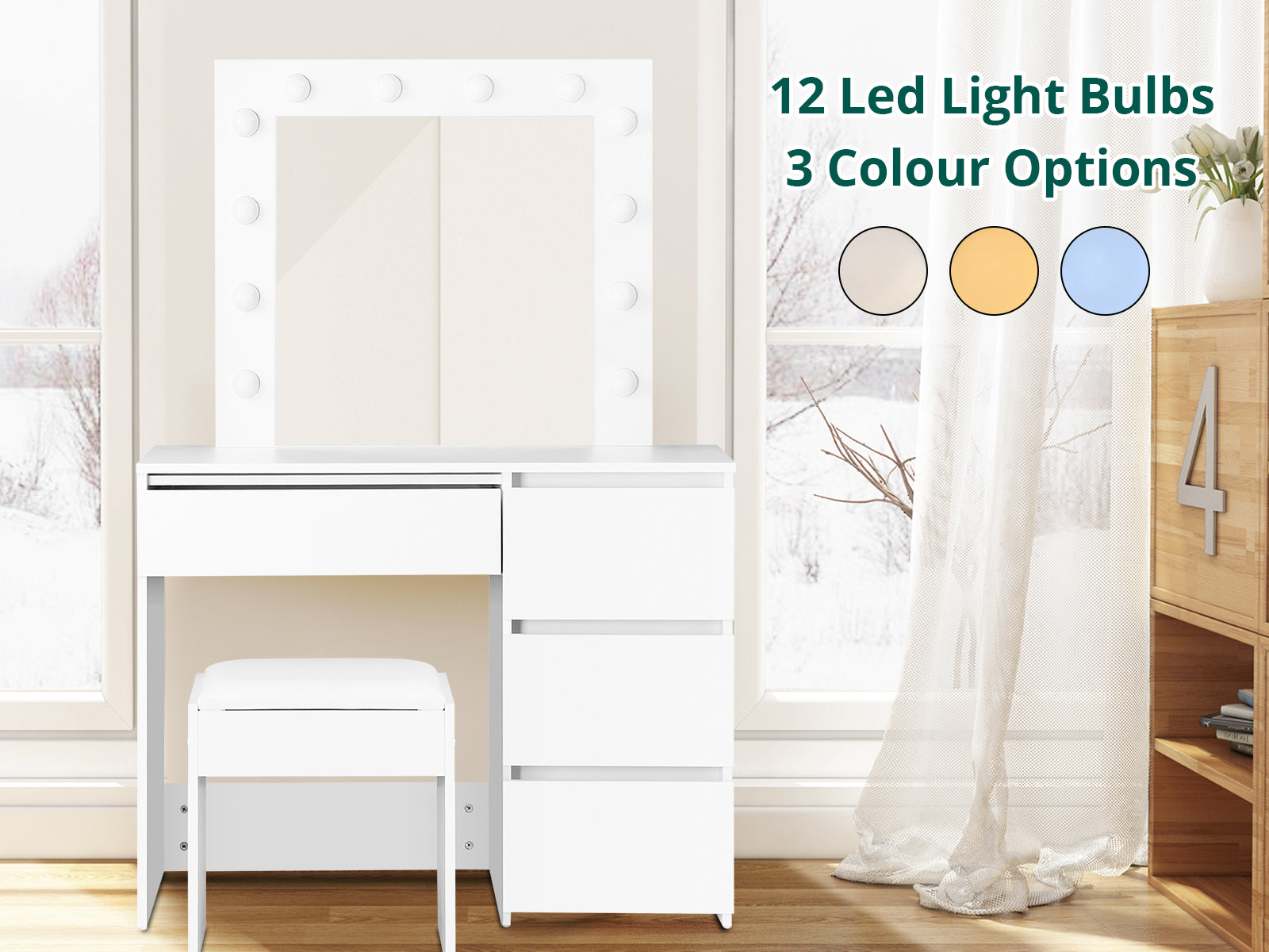 Ignited LED Dressing Table