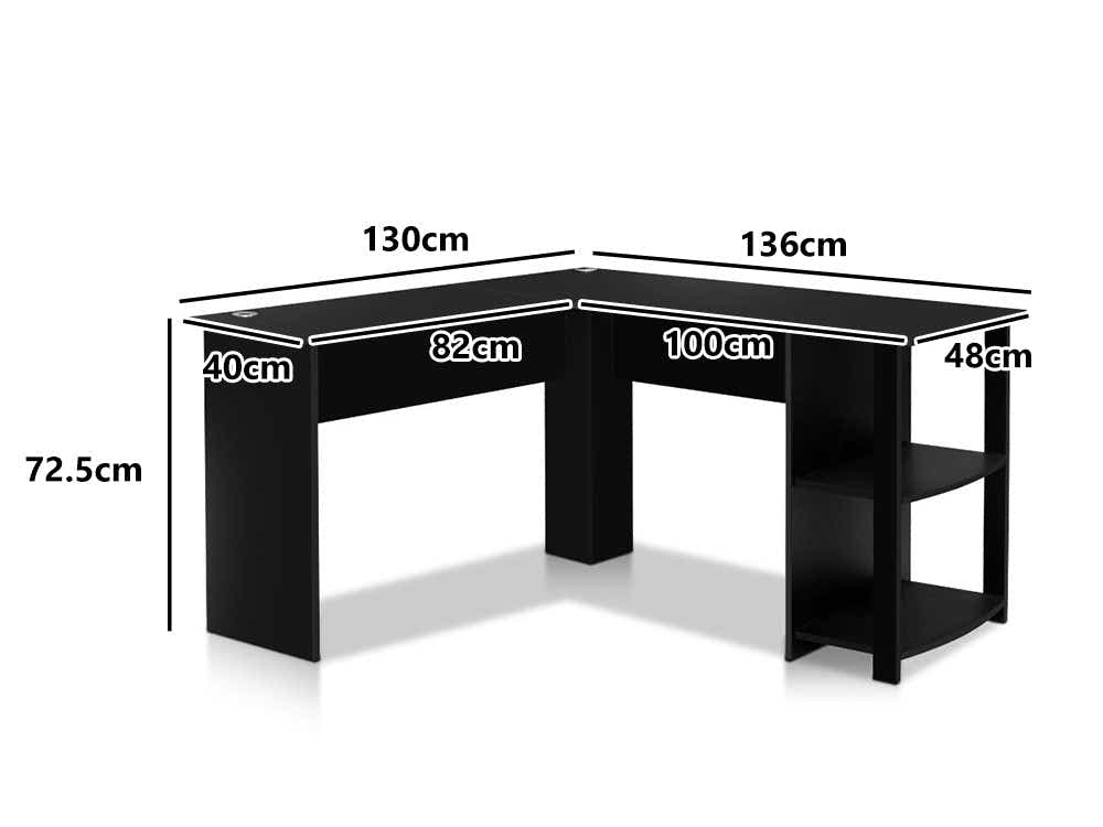 DS Korr L-shaped Office Desk - Black