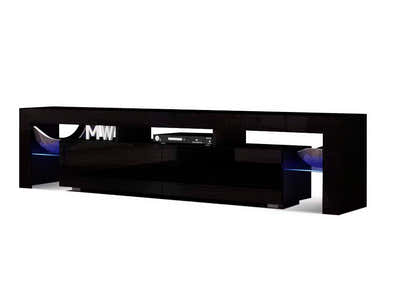 DS Glansig LED Entertainment Unit Black - 190 cm