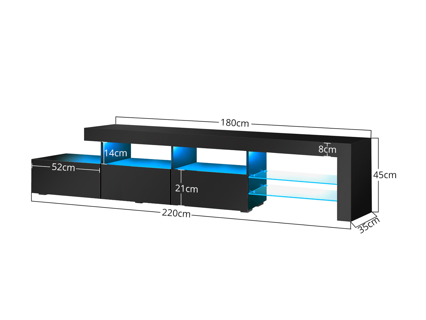 Glansig TV Unit 2.2m