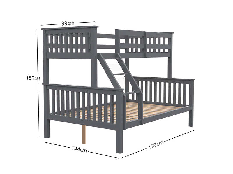 Enkel Triple Bunk Bed Grey