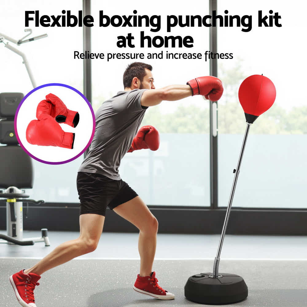Everfit Punching Bag Stand 150cm Adjustable Freestanding with Gloves-Pump