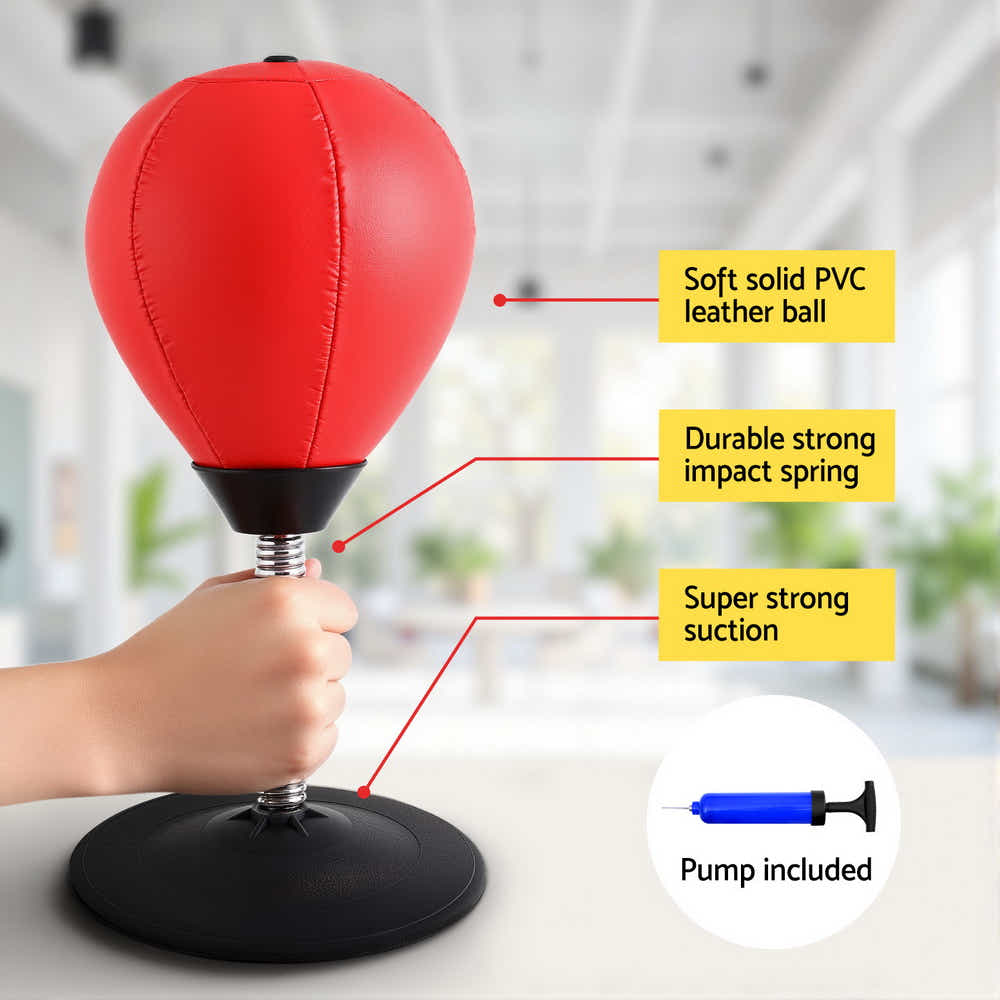 DS NA Everfit Desktop Punching Boxing Bag Stand Set with Pump Swivel Speed Balls