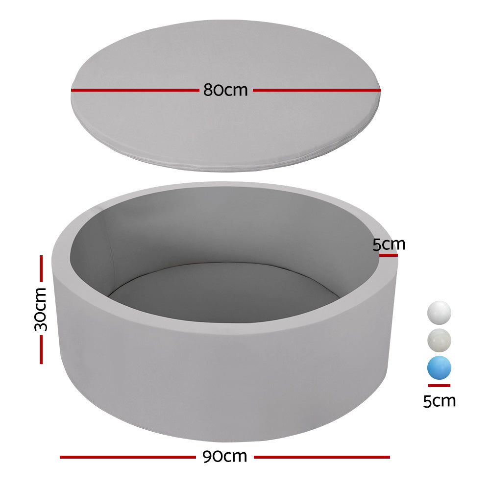DS NA Kids Ball Pit 90x30cm Ocean Foam Play Pool Barrier Toys Children Grey