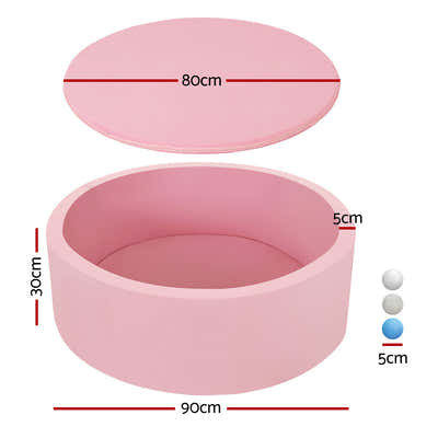 DS NA Kids Ball Pit 90x30cm Ocean Foam Play Pool Barrier Toys Children Pink