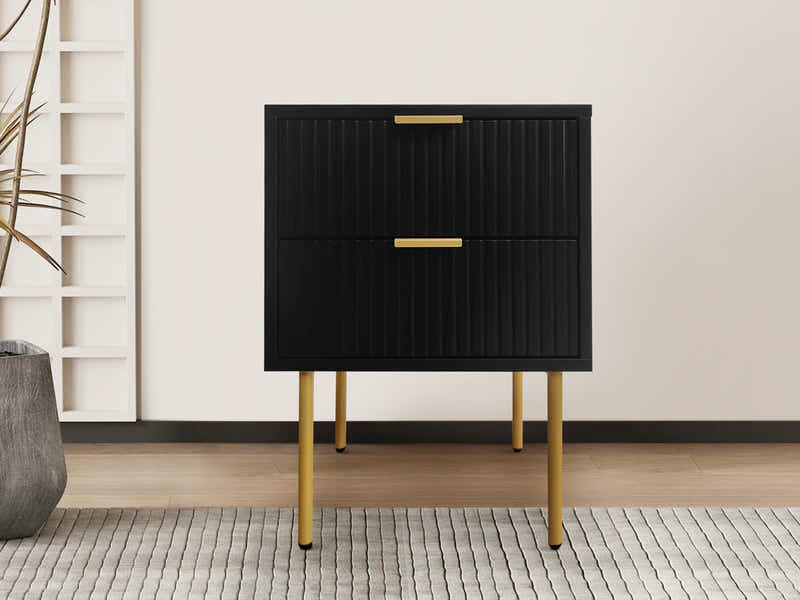 DS 2-Drawer Bedside Table Black
