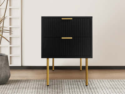 DS 2-Drawer Bedside Table Black