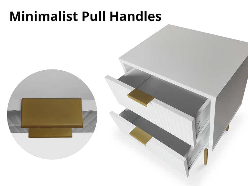 DS 2-Drawer Bedside Table White