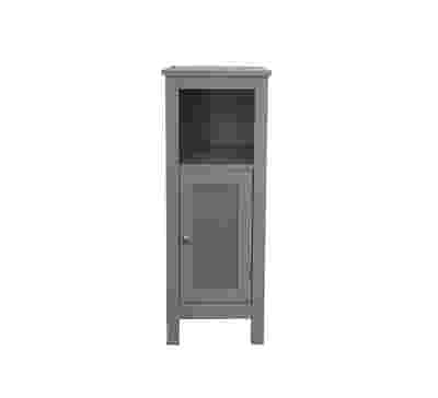 1-Door Rattan Storage Cabinet - Grey