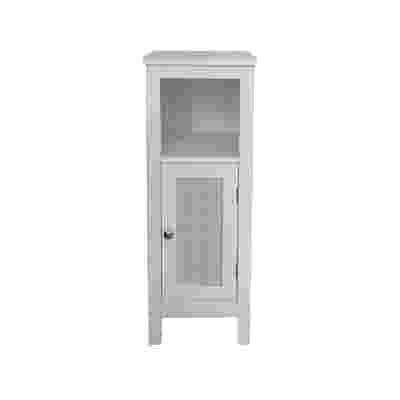 1-Door Rattan Storage Cabinet - White