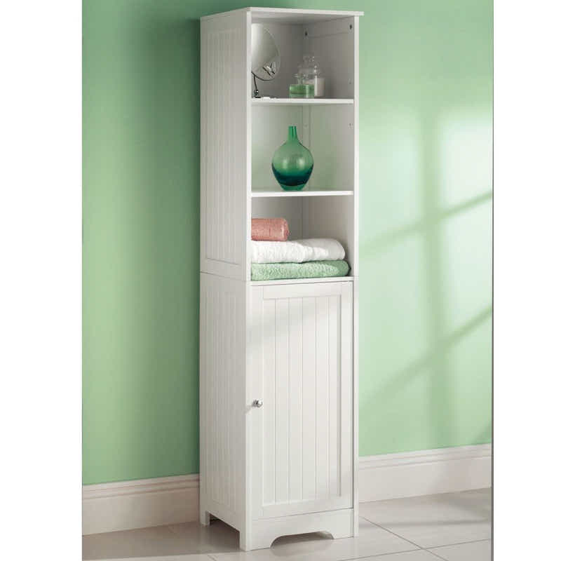 DS Bathroom Tower Cabinet - White