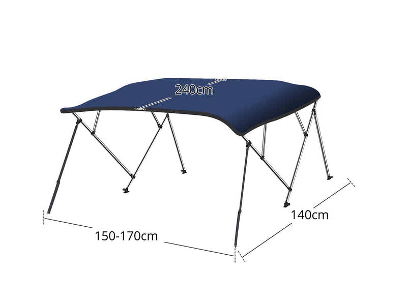 4 Bow Boat Bimini Top 1.5–1.7m – Navy