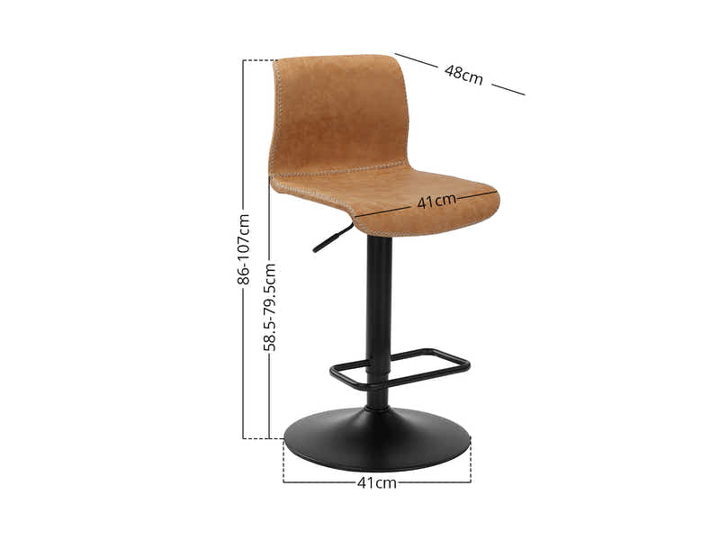 Boston Adjustable Bar Stool - Set of 2