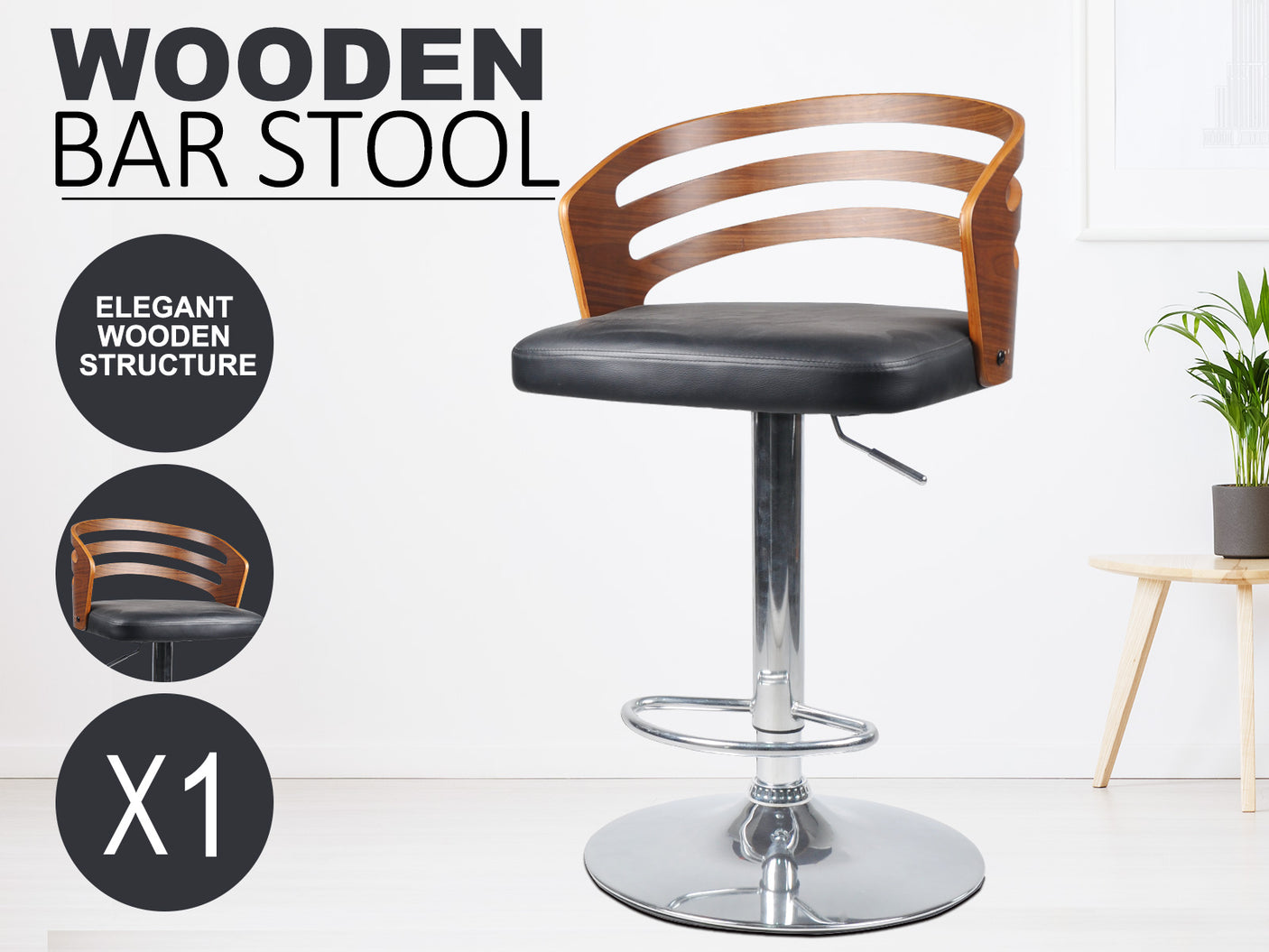 Bar Stool x1 black