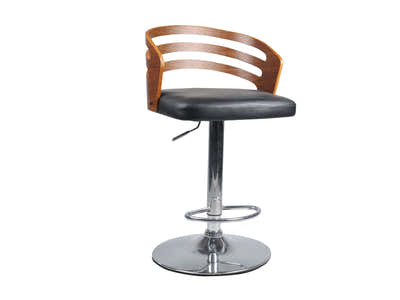 Adjustable Bar Stool with Wooden Back