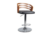 Adjustable Bar Stool with Wooden Back