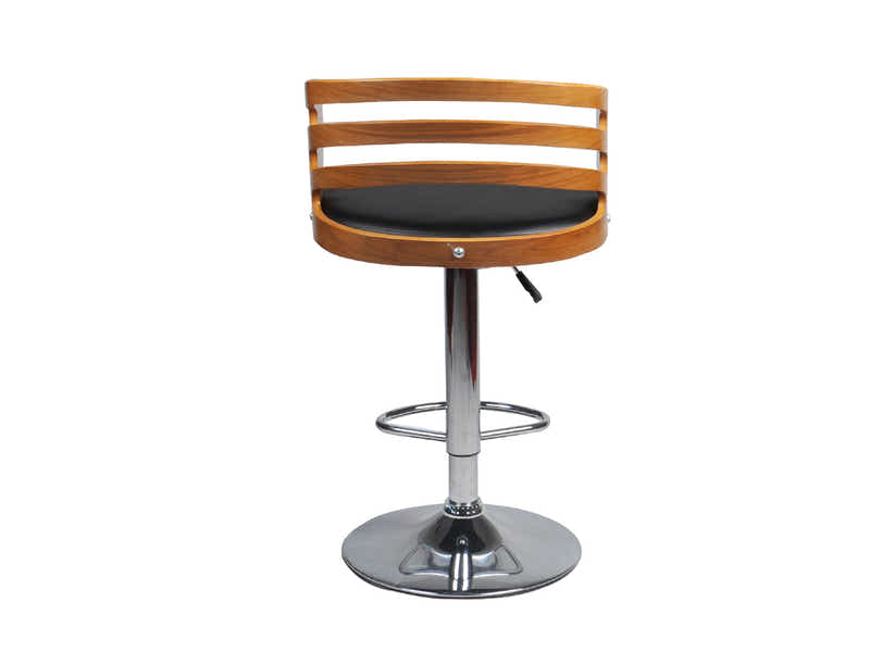 Adjustable Bar Stool with Wooden Back