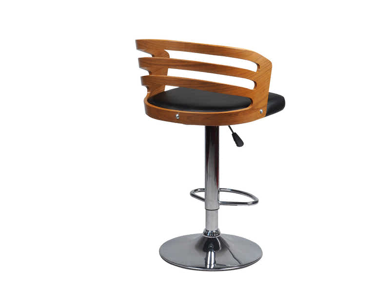 Adjustable Bar Stool with Wooden Back