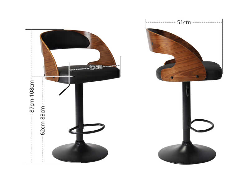 Bentwood Swivel Bar Stool