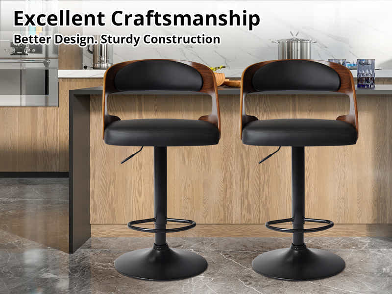 Bentwood Swivel Bar Stool