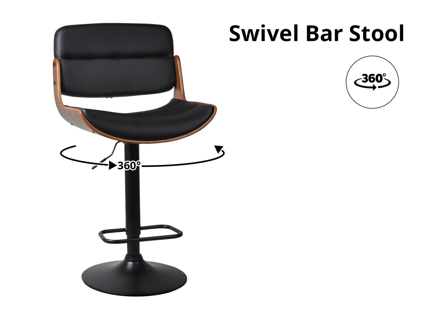 DS Rocket Mid-Back Adjustable Barstool